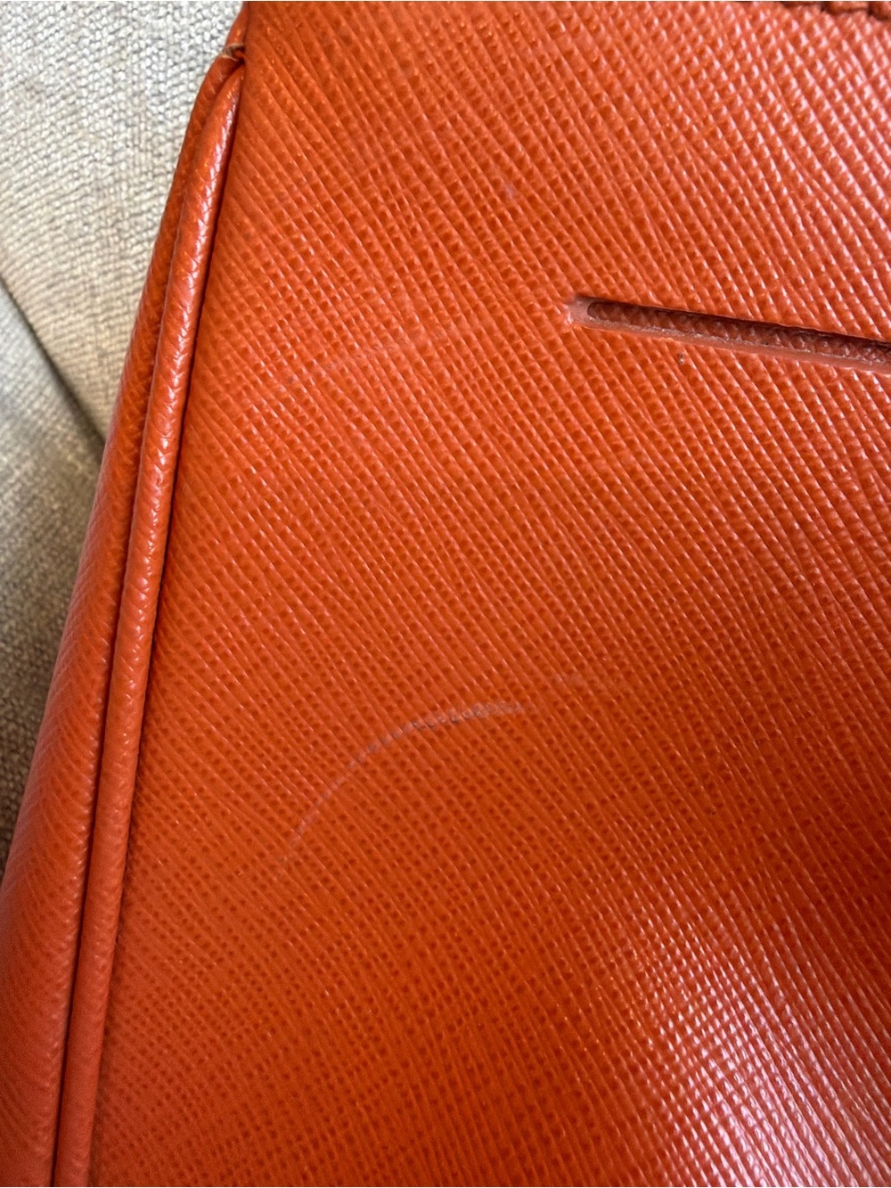 Prada Orange Saffiano Double-Handle Tote with Gold Hardware - Picture 3 of 6